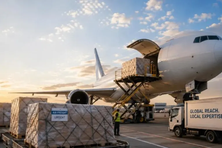 Air Freight Services cargo aircraft loading international shipments for global logistics